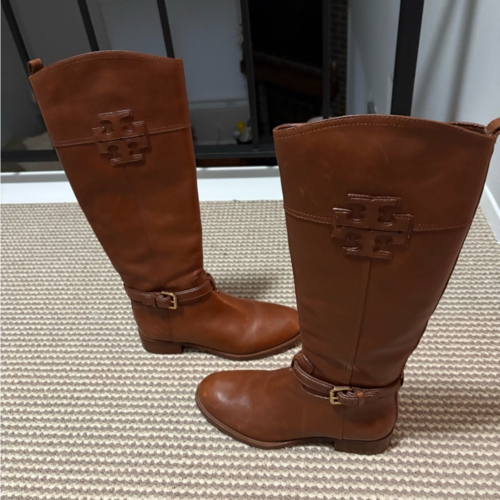 Tory Burch Tan Leather Knee-High Boots